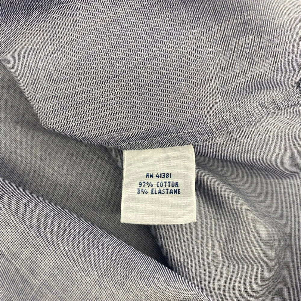 Polo Ralph Lauren Button Down Mens XXL‎ Blue Slim Fit Stretch Poplin Micro Check